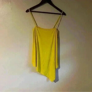 Susana Monaco Yellow Asymmetrical Hem Spaghetti Strap Tank Top‎ Size S
